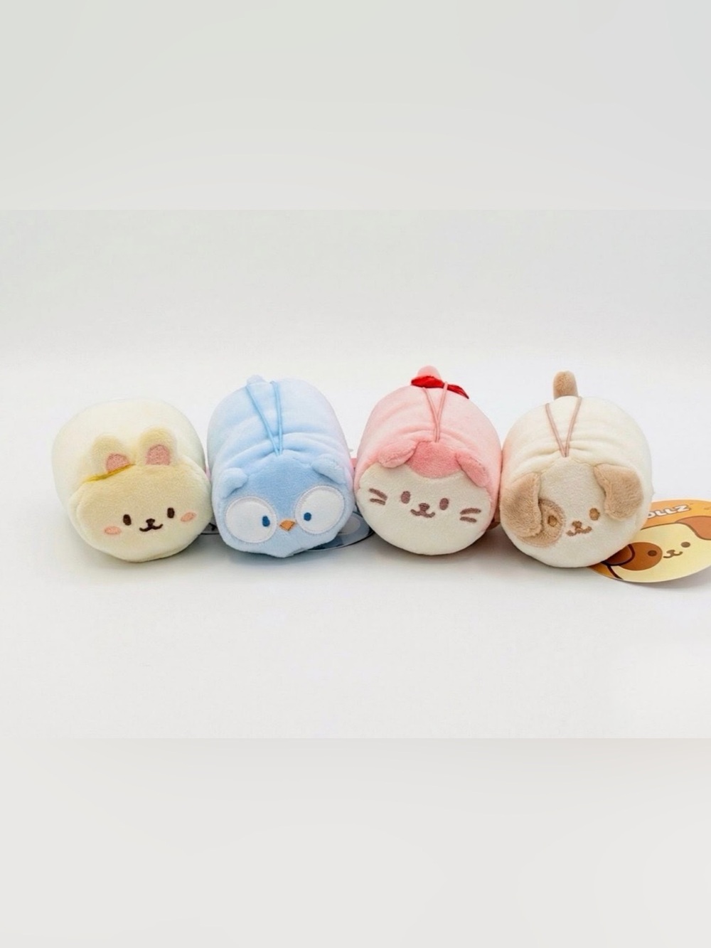 Anirollz Bunniroll, Owlyroll, Kittiroll, Puppiroll 3" Keychain Plush Bundle